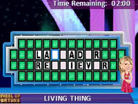 Puzzle gameplay screen from Wheel of Fortune for DS