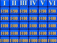 The Jeopardy! game board from Jeopardy! for DS